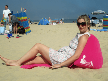 Praktische Strandmatte mit Rückenlehne